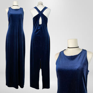 Vintage Jump Apparel Womens Velvet Whimsigoth Maxi Dress Size 13/14 Grunge Event